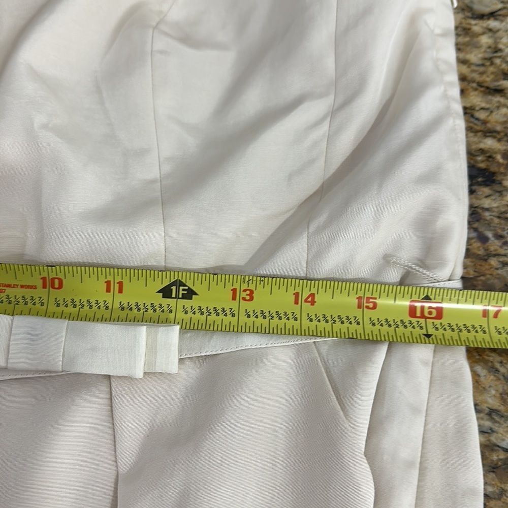 Glint One Ivory Shoulder Cotton Silk Blend Cocktail Dress Size 14 - Picture 11 of 13